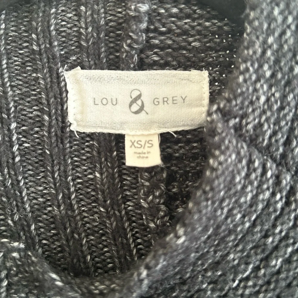 Lou & Grey Dark Gray Knit Sweater Poncho - Picture 2 of 3
